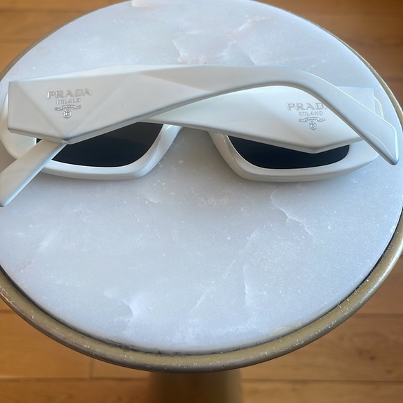 PRADA PR 17WS White Rectangle Sunglasses - Picture 2 of 11